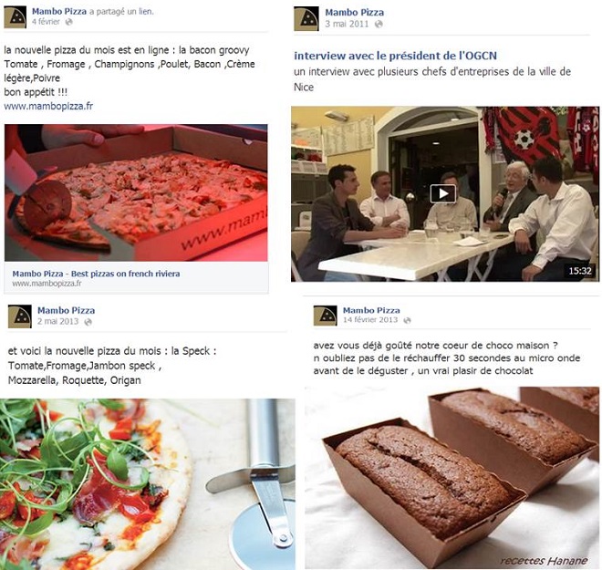 Communication facebook pizzeria Mambo Pizza Nice