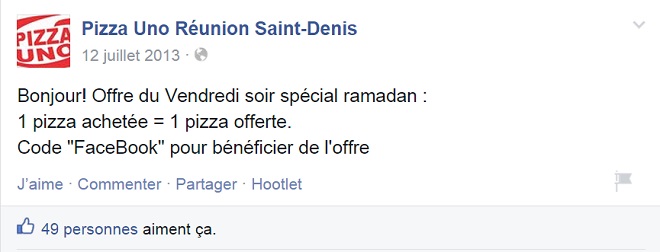 Offre spéciale Ramadan fast food